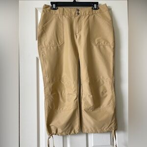 Patagonia Capri Zip Up Hiking Pants Women Size 8 Outdoor Relaxed Fit Sand Tan